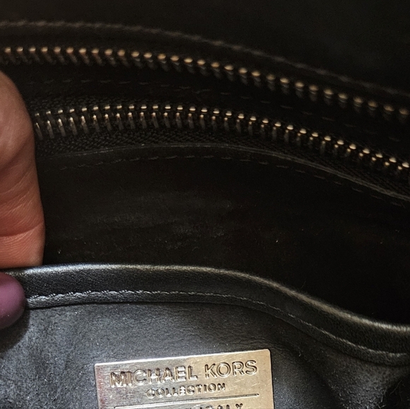 Michael Kors Navy Blue Pebbled Leather Handbag Tote Crossbody Made In Italy - Picture 7 of 13